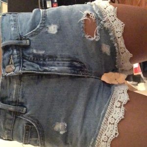 shorts with lacing at the bottom